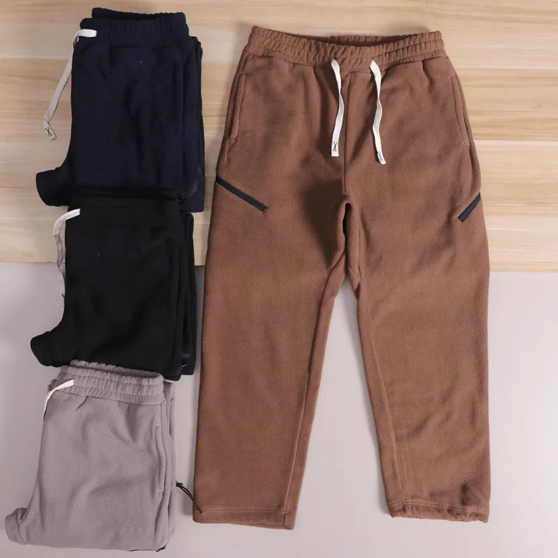 

High-End Outdoor Waed Double-Sided Fce Zipper Pure Color Casual Pants Men's Straight Leg Polyester Fiber 00%