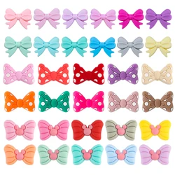 Sunrony 10pcs Bowknot Silicon Beads Bow Tie Beads DIY For Jewelry Making Pendants DIY Necklace Accessories