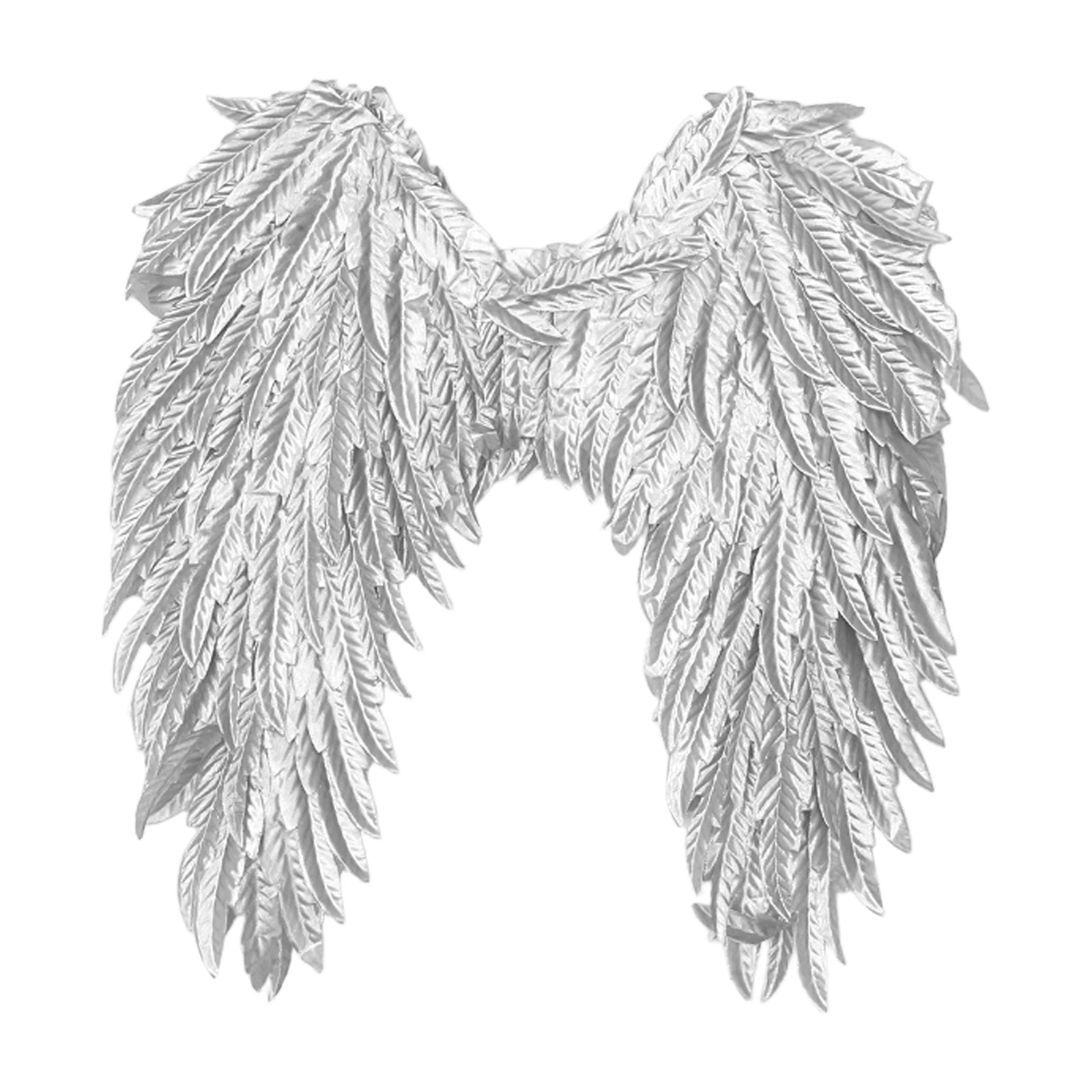 1Pc Unisex Womens Mens Angel Wings Elastic Straps Feather Wings+Headband for Halloween Cosplay Party Performance Accessory Props