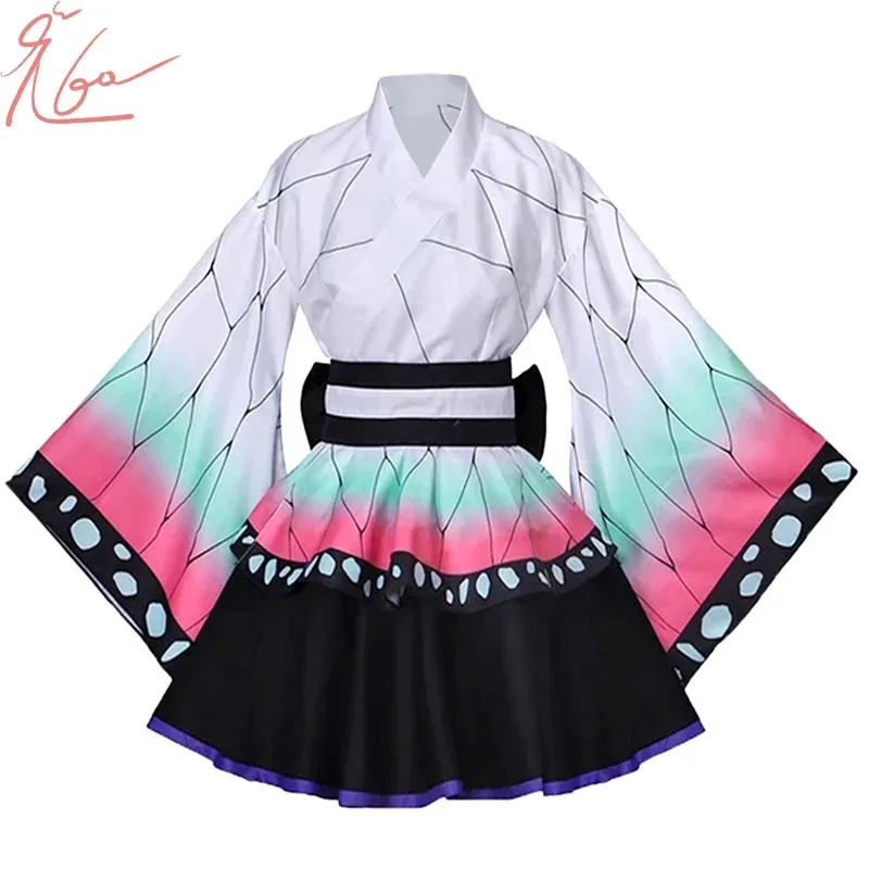Abito da cameriera anime kimono cosplay set completo uniforme camicia donna Kamado nezuko kochou Shinobu Kanao tanjiro
