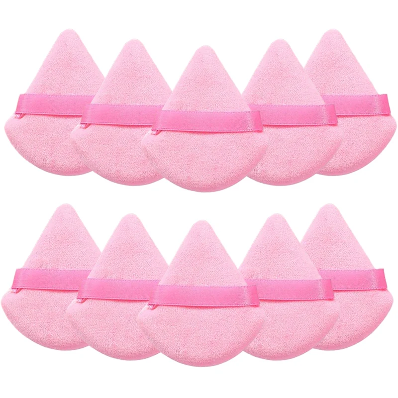 10 makeup puffs and sponges, triangular makeup puffs, reusable, suitable for foundation, face, loose powder and other makeup too