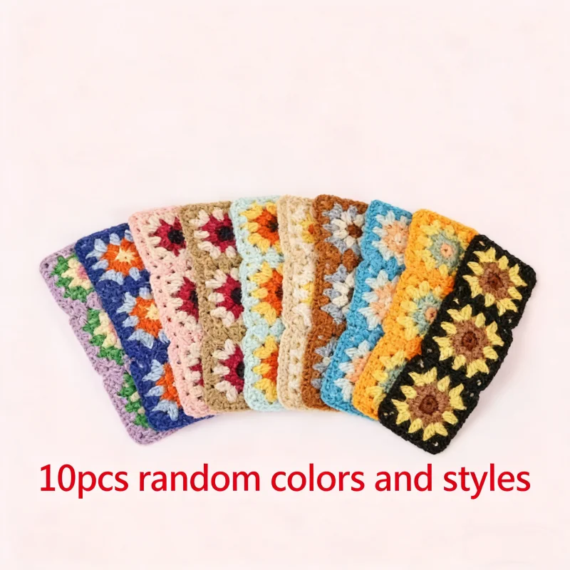 5/10 Stück Haarspangen mit zufälliger Farbe und Stickerei-Blumenmuster für Mädchen, süße, weiche Haarspangen für Kinder und Frauen, tägliche Haaraccessoires – Detail 9