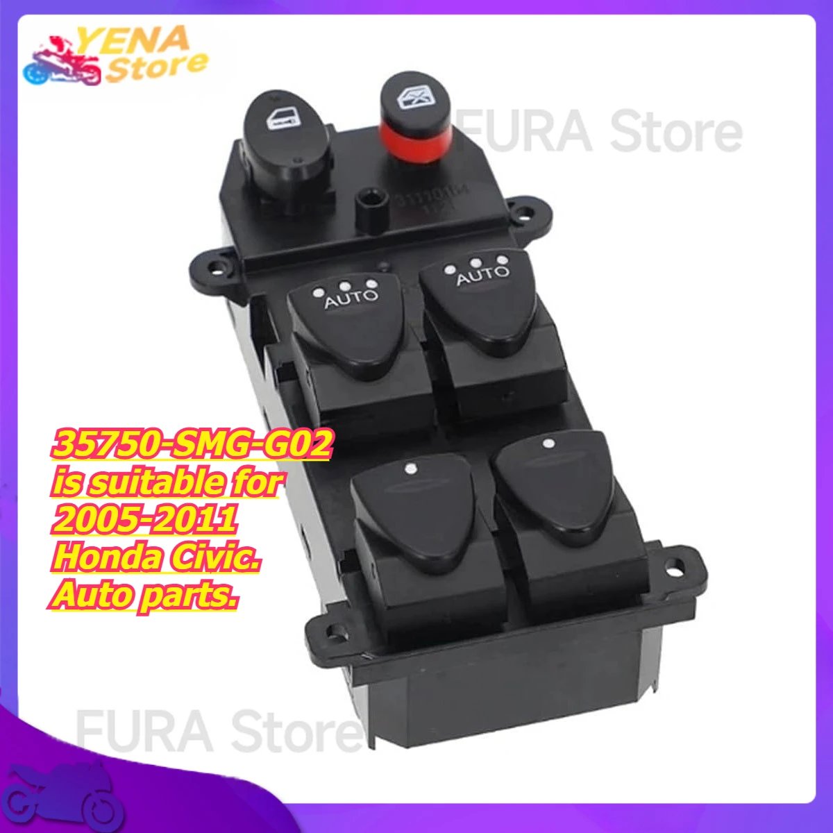 

Window regulator switch button 35750-SMG-G02 is suitable for 2005-2011 Honda Civic. Auto parts.