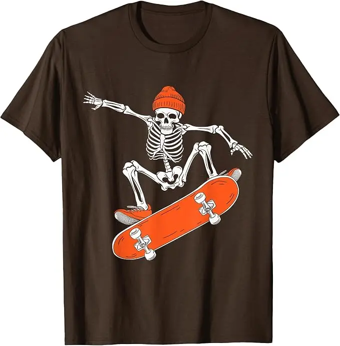 Skateboard-Skelett auf Skateboard Halloween Skater T-Shirt Y2k Skateboarder Grafik-Bekleidung Outdoor-Kleidung Mode-T-Shirt – Detail 10