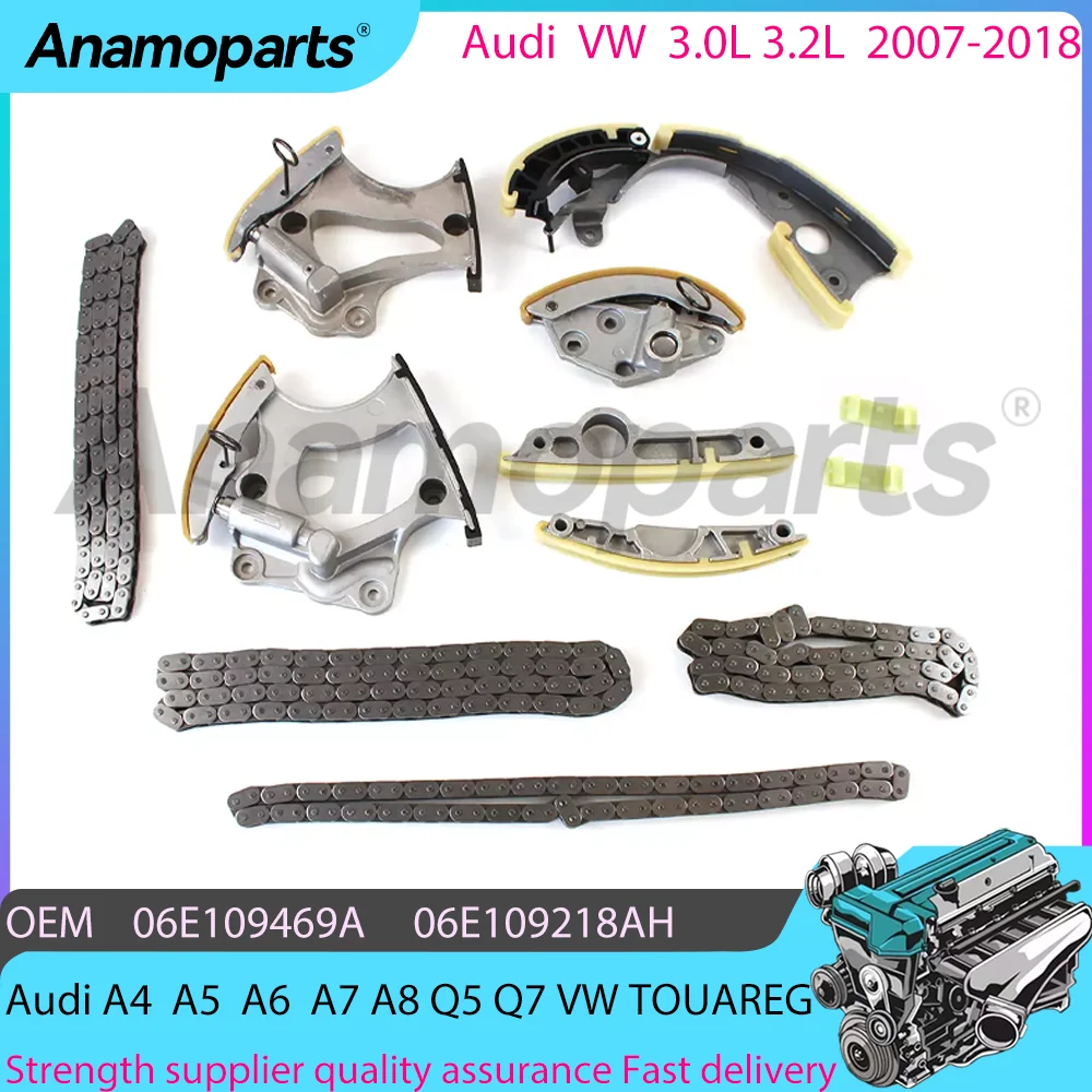 Engine Parts Timing chain kit for 07-18 Audi A4 A5 A6 A7 A8 D3 Q5 Q7 A6L VW TOUAREG CYJA CJTB CJWB CNAA CTWA 3.0 T 06E109469A