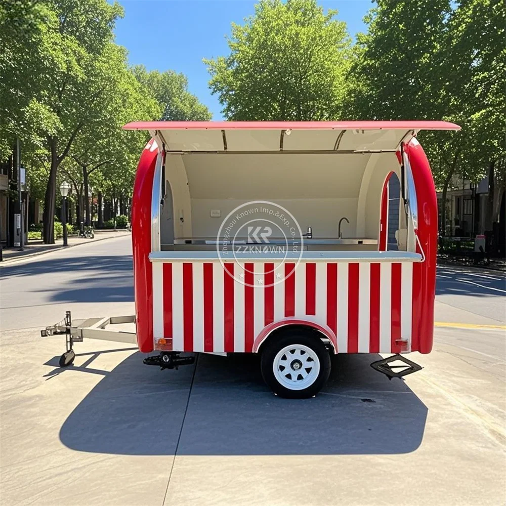 

Outdoor Fast Food Truck Restaurant Food Cart Vending Van Catering Truck Mobile Deep Fry Food Trailer For Sale