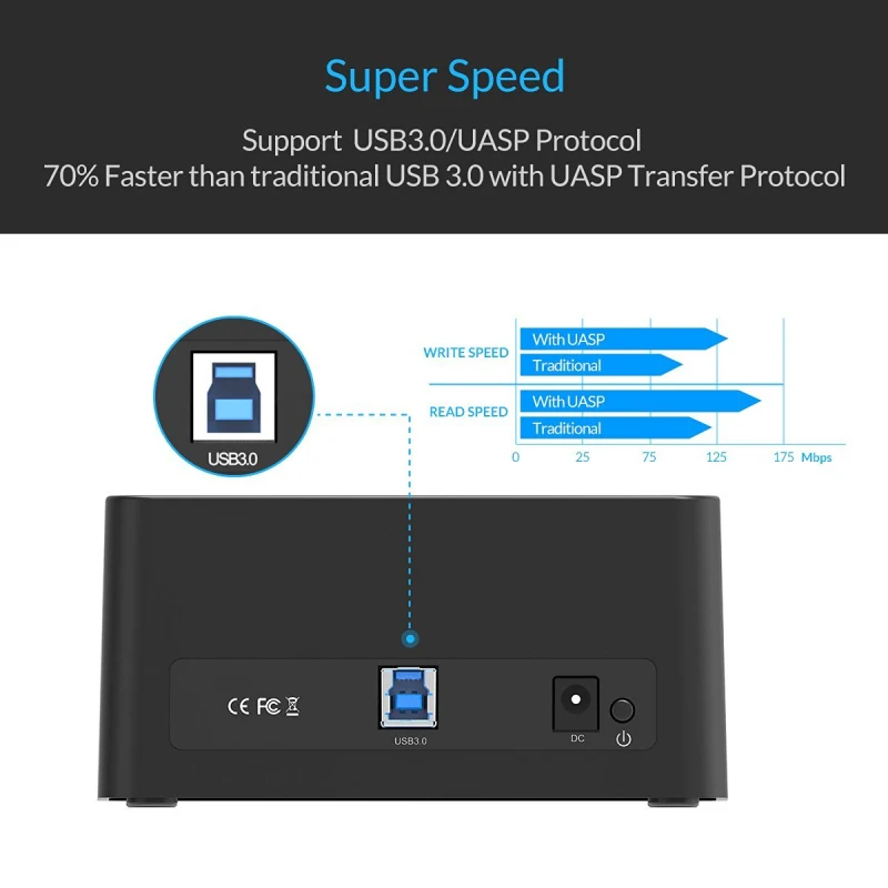 Orico Hdd Docking Station Ssd Harde Schijf Docking Station Voor 2.5/3.5 Inch Hdd Ssd Sata Naar Usb 3.0 Hdd Met 12v2a Adapter