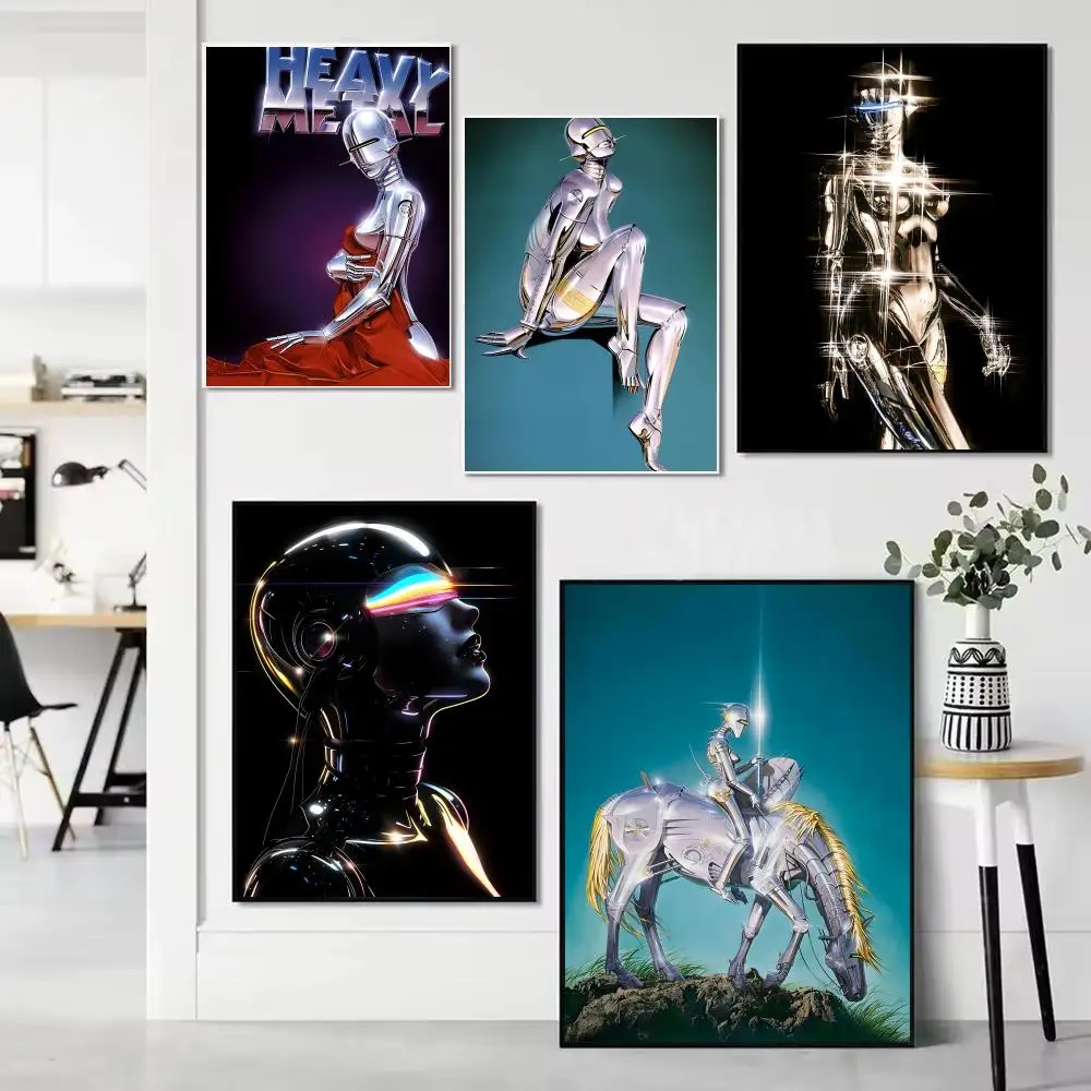 Póster artístico de H-Hajime Sorayama, obra de arte en lienzo sin marco para decoración de pared de dormitorio, sala de estar y baño