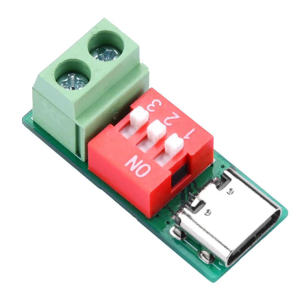 Type-C PD QC Trigger DC 5V-20V Adjustable Voltage Power Module Dial Adjustment Voltage Fast Charging Decoy Module