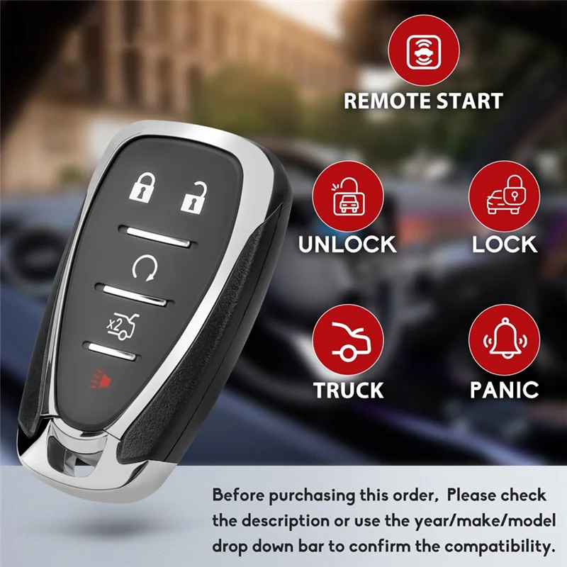 

Прочно автомобильный брелок для бесключевого доступа HYQ4EA ID46 чип 5-кнопочные детали для Chevy Camaro Malibu 2016-2021 Cruze 2016-2019 пульт дистанционного управления