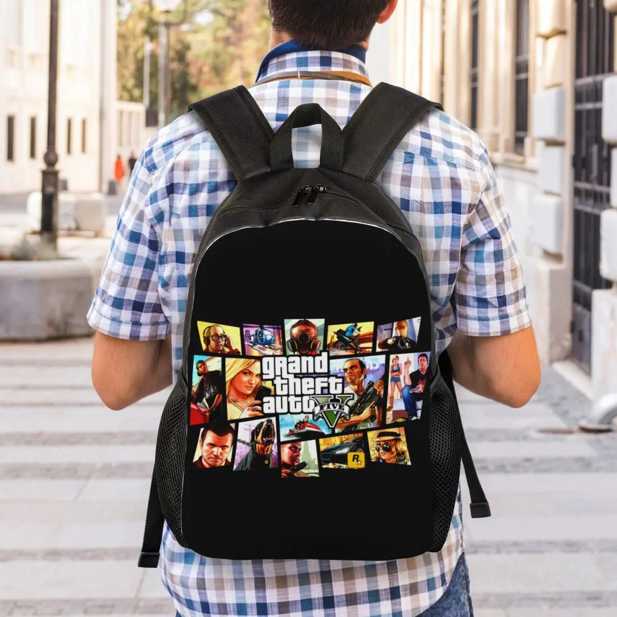 Grand Theft Auto Adventure Game Travel Backpack Men Women School Computer Bookbag GTA College Student Daypack Bags