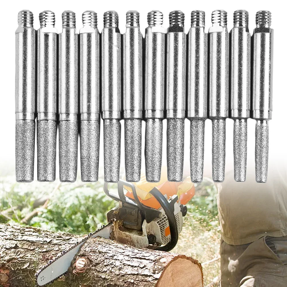 

12 Pcs Grinding Head Electric Chainsaw Sharpening Jig Polishing Bit 6mm Shank 4/4.8/5.5mm For Portable Hand Chain Grinder Parts