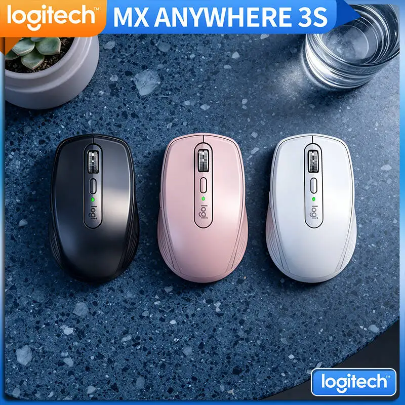 

High-Performance Logitech MX Anywhere 3S - 8000 DPI Darkfield, Hyper-Scroll, Silent Buttons, Travel Companion & Office Tool
