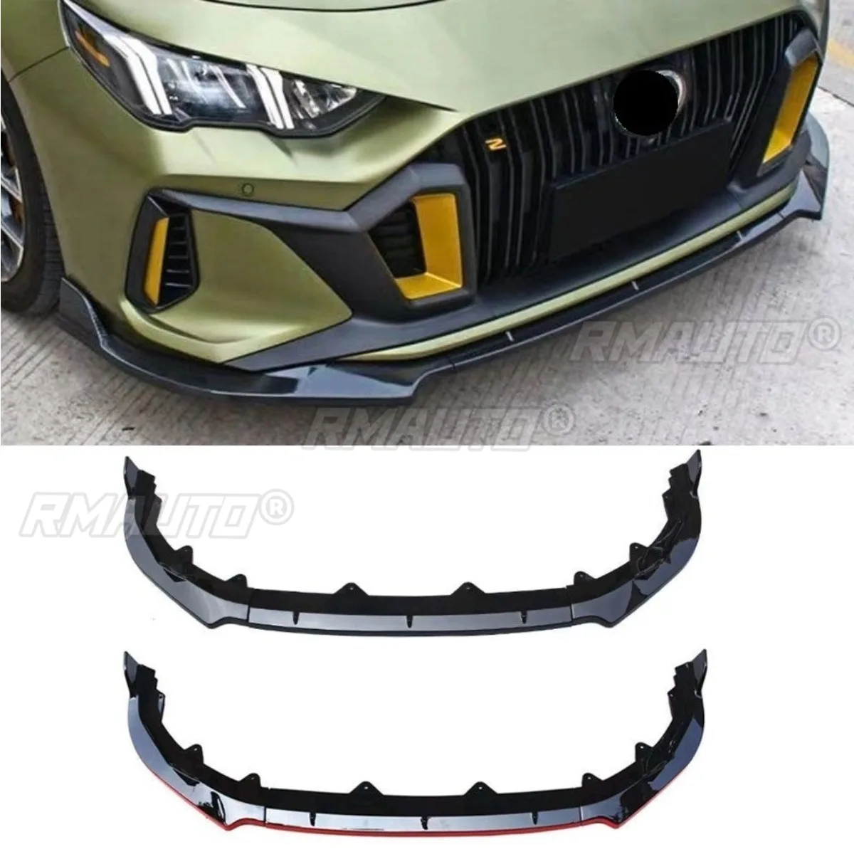 For GAC Trumpchi EMPOW 2021 Car Front Bumper Lip Splitter Diffuser Spoiler Body Kit Gloss Black Bumper Lip Modification Part