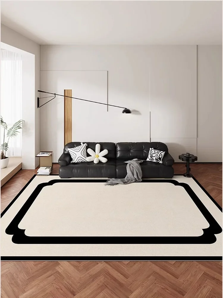 Francuski Vintage czarny biały salon duży dywan wygodne antypoślizgowe dywany do sypialni łatwe w pielęgnacji zmywalny dywan do wystroju domu