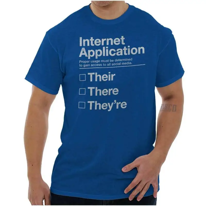 

Funny Social Media Grammar Computer Nerd Womens or Mens Crewneck T Shirt Tee
