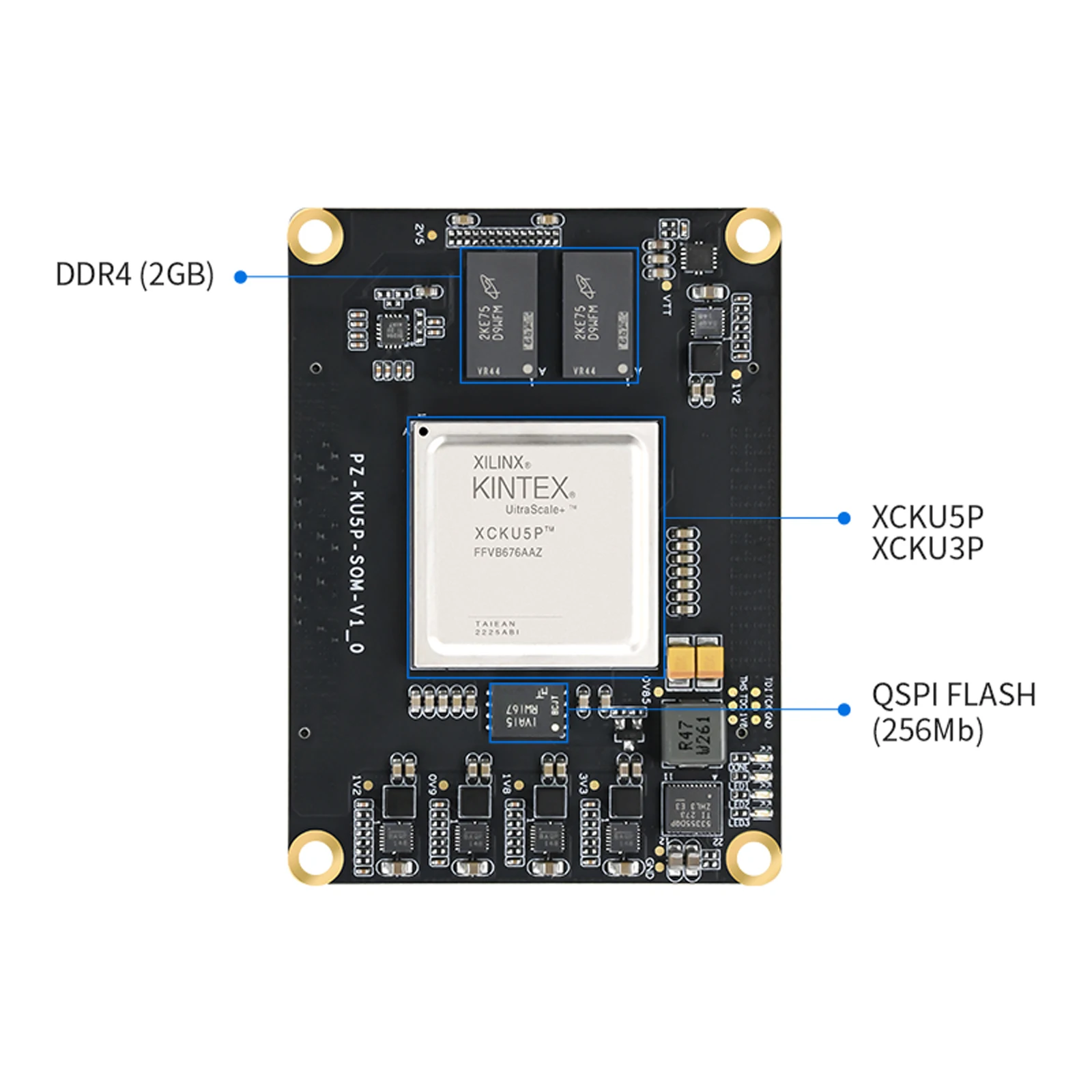 Puzhi KU3P KU5P-SOM FPGA Core Board Xilinx Kintex UltraScale+ XCKU3P XCKU5P FPGA Development Board Industrial Grade