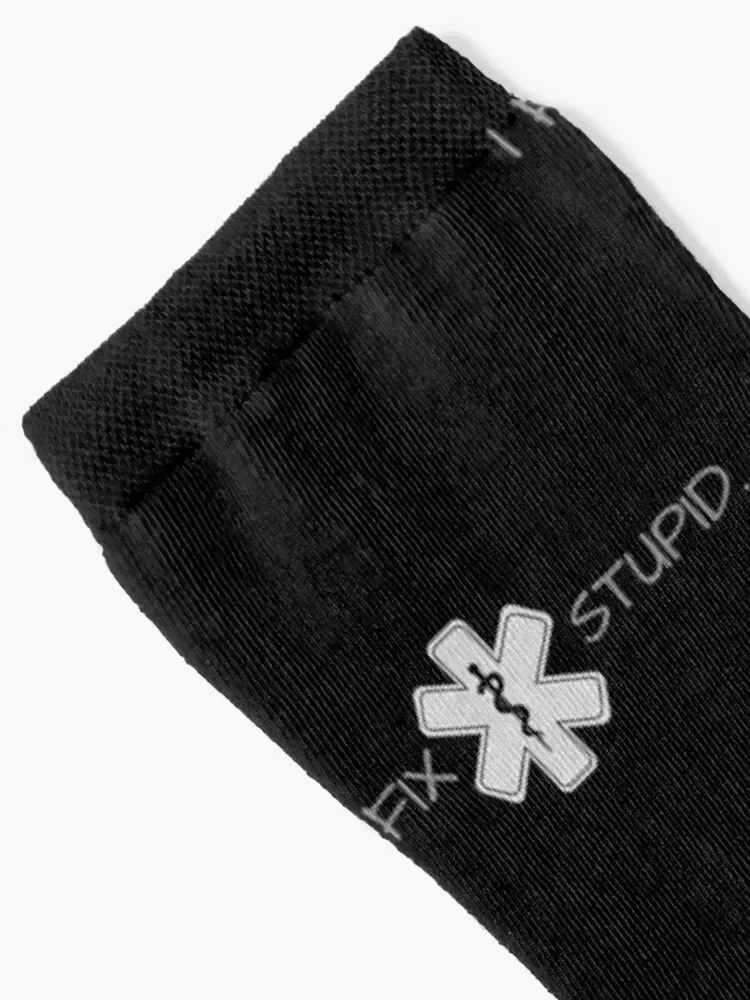 I fix stupid design with star of life and caduceus for Paramedics Socks cycling loose Ladies Socks Men's