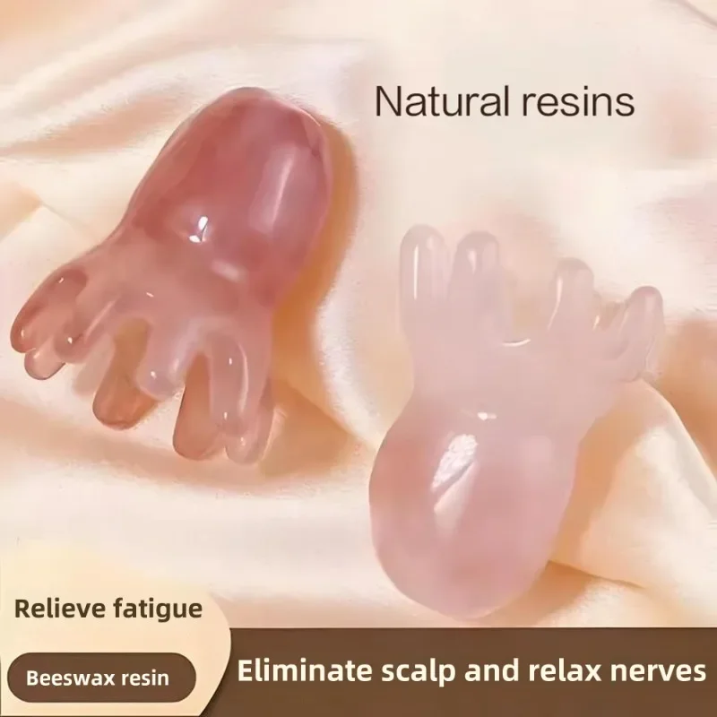 Portable Resin Octopus Comb  Solid Color ASMR Relax Brush Head Neck Massager SPA Gua Sha Health Massage Tool  마사지 view 3
