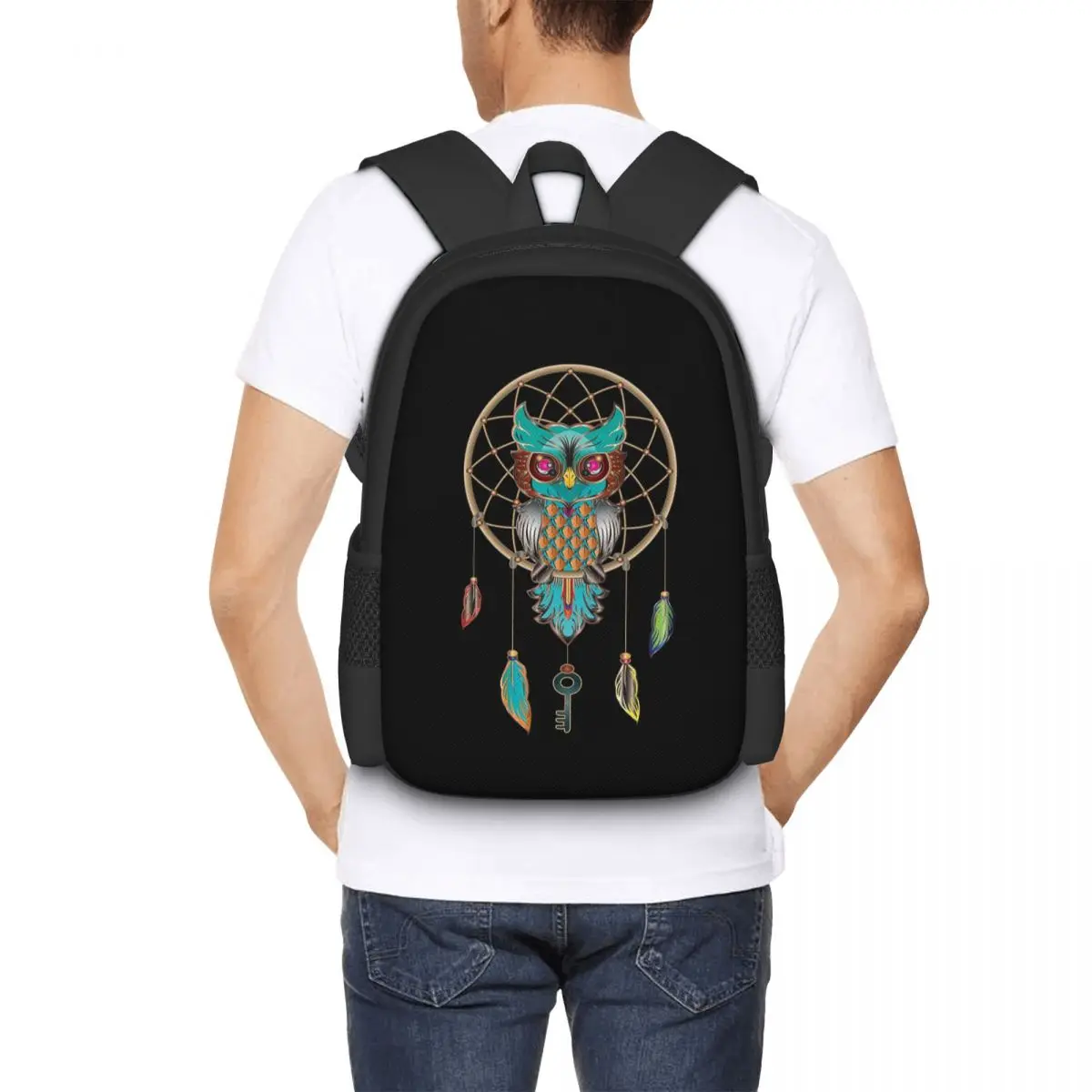 Native Mandala Owl American Student Backpack School Bag Hiking Travel Daypack for Men Women Fashion Bookbag Shoulder Bags