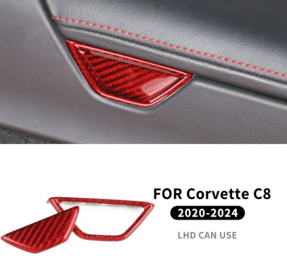 

Carbon Fiber Gear Shift Console Switch Cover For Corvette C8 2020-2024 Real 3D Sticker Armrest Button Trim Interior Accessories