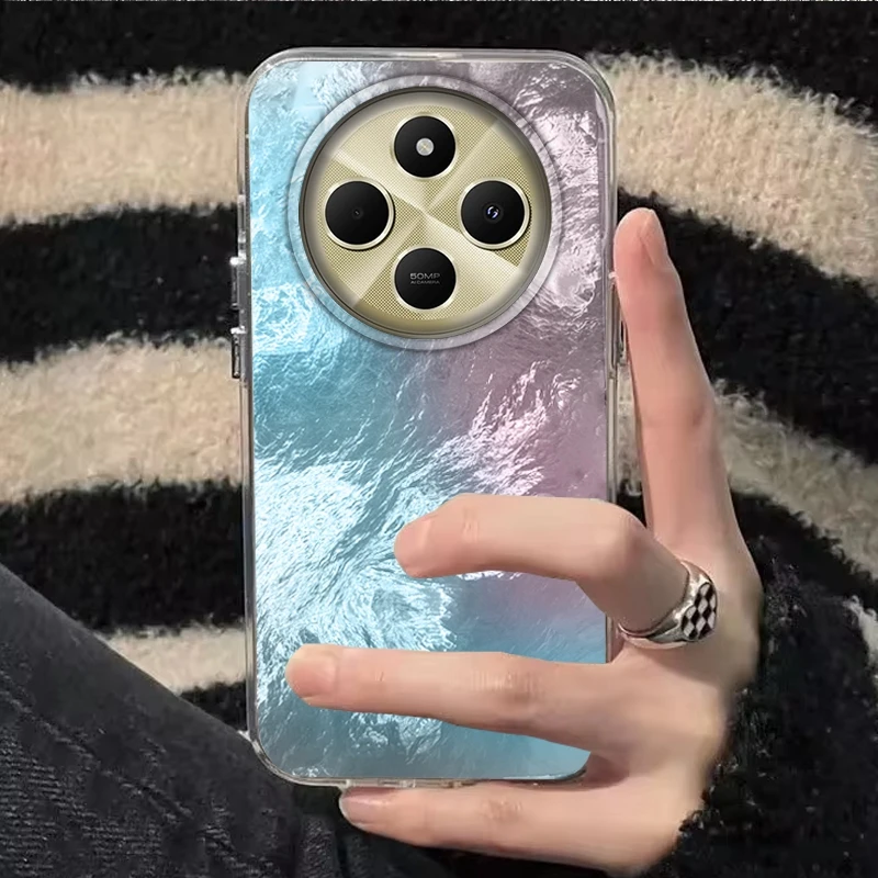 Gradient Glacier Texture Phone Case For Xiaomi Poco X5 M6 X6 X3 NFC M2 M5s M6 Pro C61 Girls Shockproof Bumper Fundas Cover Coque