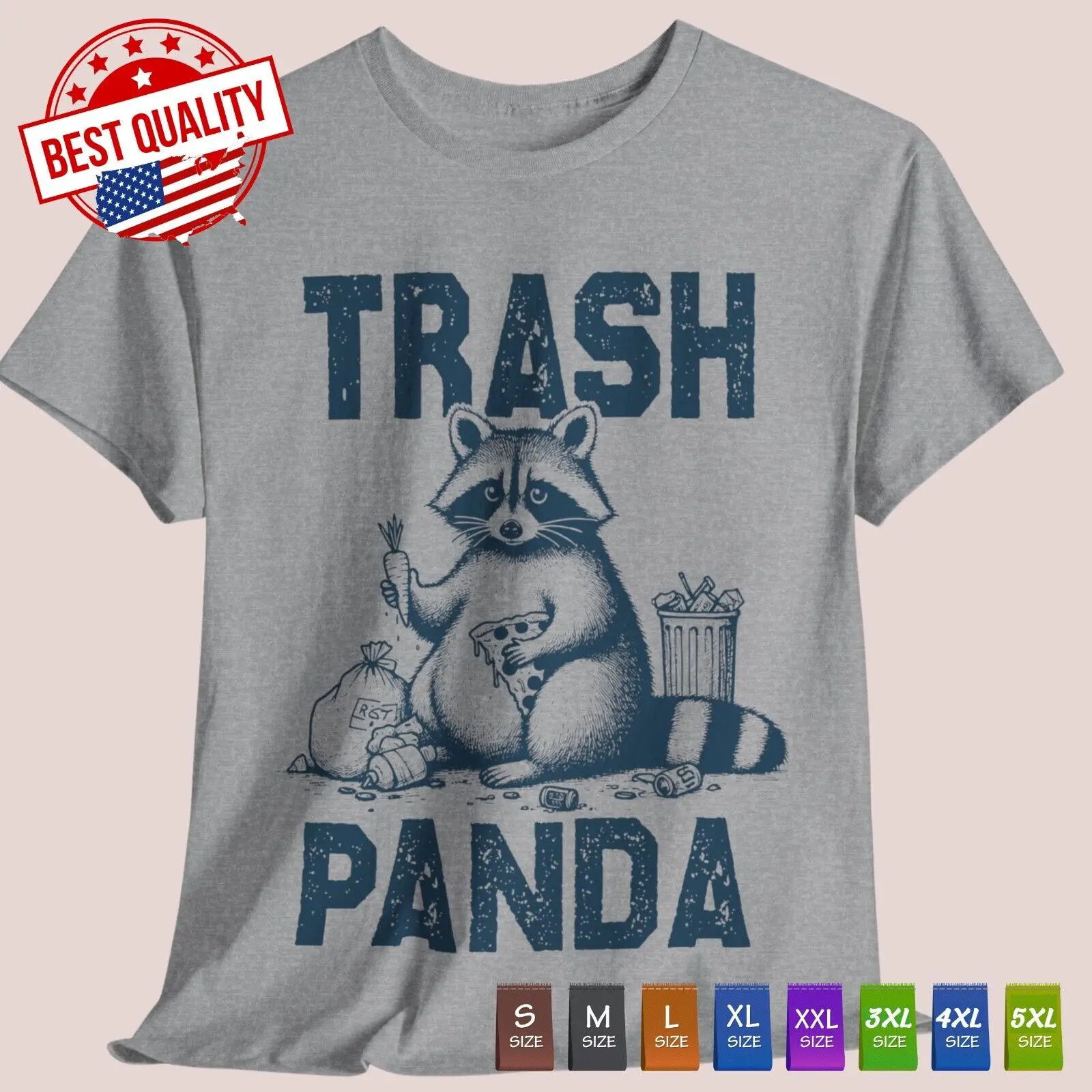 Trash Panda T Shirt Trendy Racoon Retro Funny Clothing Sarcastic Classic Tee