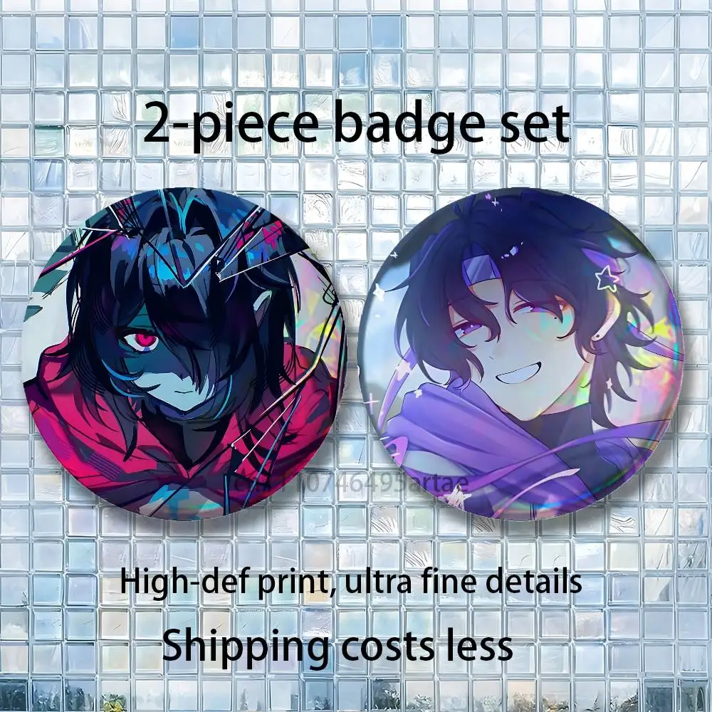 W-Wifie Cartoon Anime Music Brooches for Backpack Accessories 25,32,44,58,75mm Round Enamel Pins