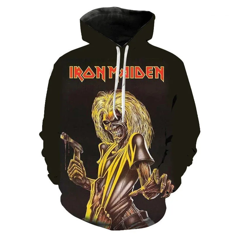 جديد كلاسيكي القوطية خمر الرعب الجمجمة ثلاثية الأبعاد طباعة هوديي موضة جديدة الرجال البلوز القمم الهيب هوب Harajuku الرجال الخريف البلوز