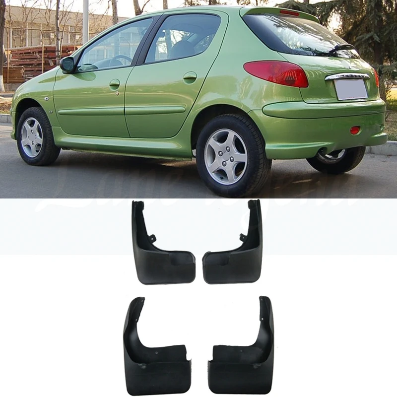 Mudflaps For Peugeot Naza 206 Bestari 1998 - 2012 Mud Flaps Splash Guards Mudguards Front Rear 1999 2000 2001 2002 2011 2010