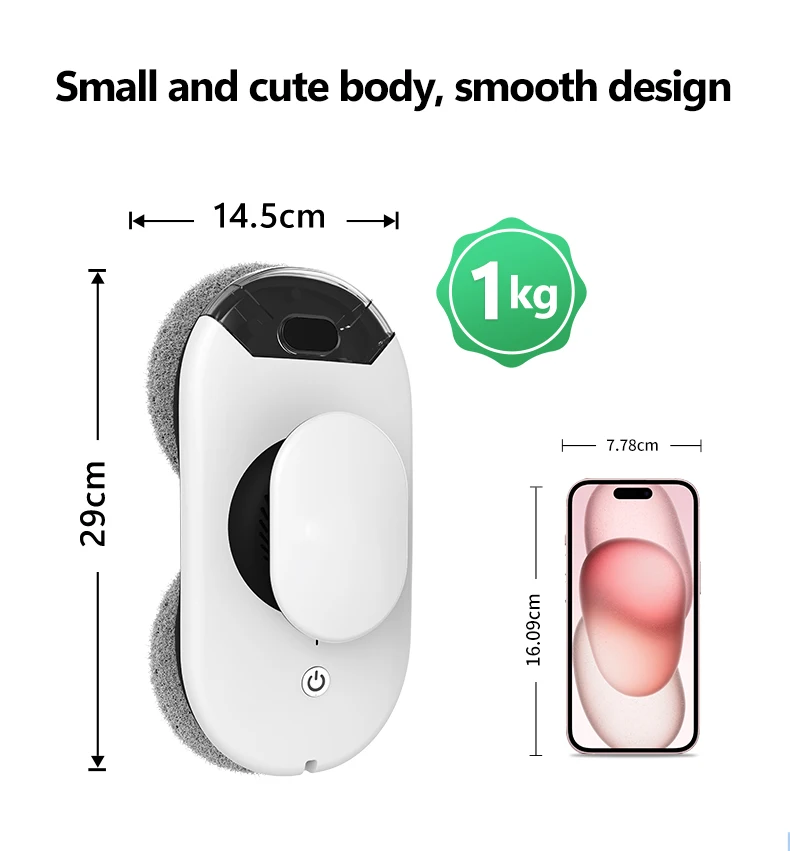 Fully Automatic Water Spray Window Cleaning Robot, Intelligent Navigation 3 Modes for Home Use
