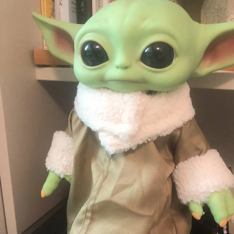 Star Wars 28cm Pvc Yoda Figure Grogu Plush Action Figure Toys Yoda Baby The Mandalorian Anime Dolls Gifts Adults Kawaii Model view 2