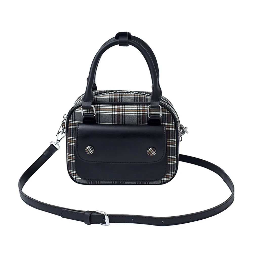 Color Block Checker Pattern Crossbody Bag Vintage Style Womens Shoulder Bag Niche Design Sling Pack Women Use  Crossbody Bags