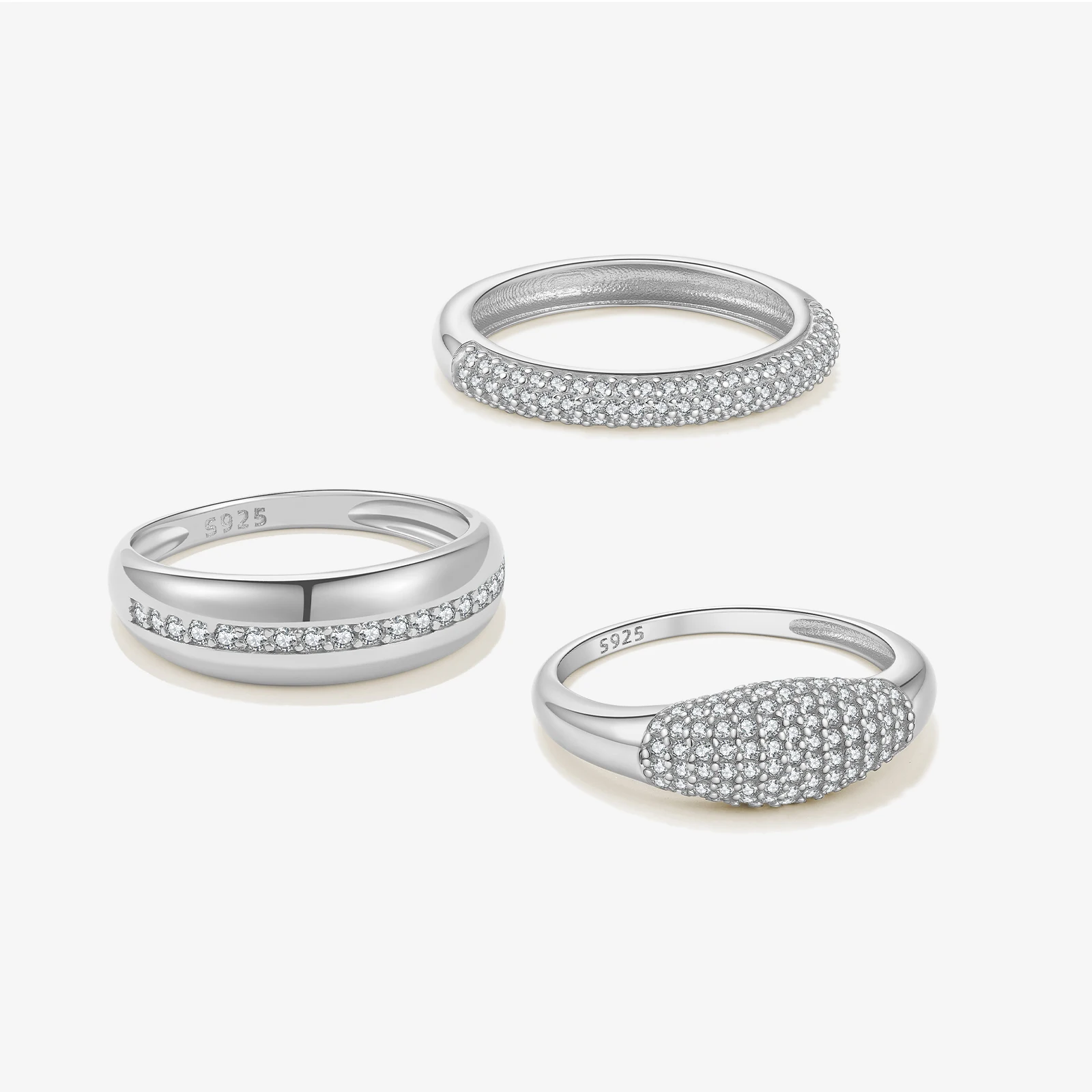 

VEWANT 925 Sterling Silver Circle CZ Zircon Ring Set 2025 Wedding Luxury Trendy Fine Party Casual Jewelry Women Gift