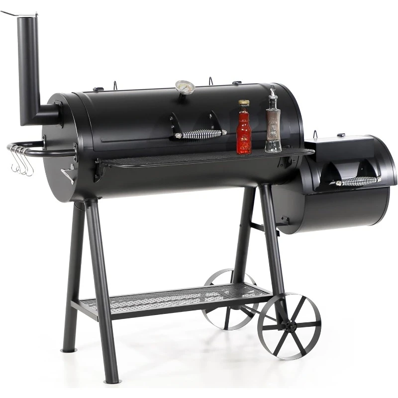 Heavy Duty Outdoor Smoker,Extra Large Cooking Area(941 sq.in. in Total) Offset Smoker, Best Charcoal Smoker and Grill Combo