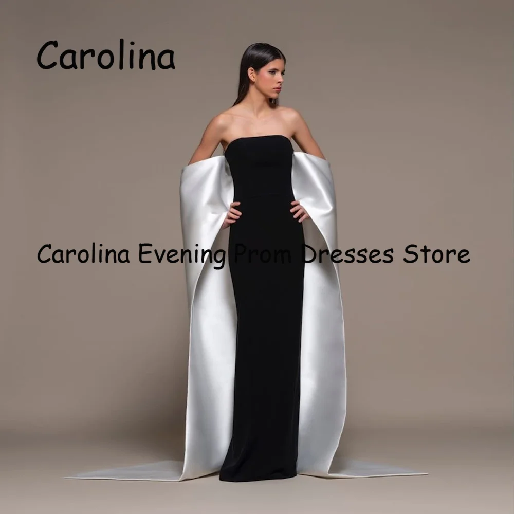 

Carolina Crepe Mermaid Strapless Ruffle Floor-length Luxury Prom Gown Evening Formal Elegant Pretty Party Dress for Women 2023