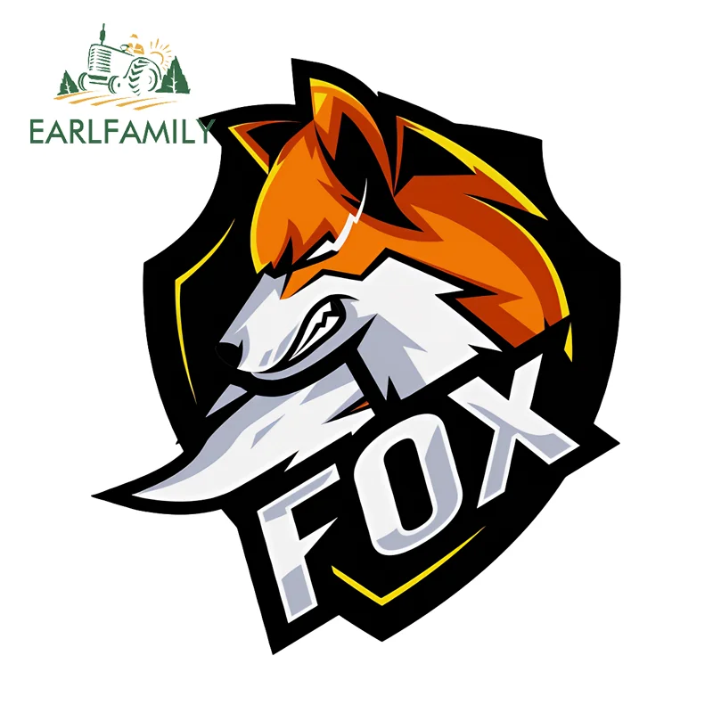 

EARLFAMILY Angry Fox Shield Motorcycle Stickers Cool Personality Windshield Decal Sunscreen Vinyl PVC Occlusion Scratch Decals