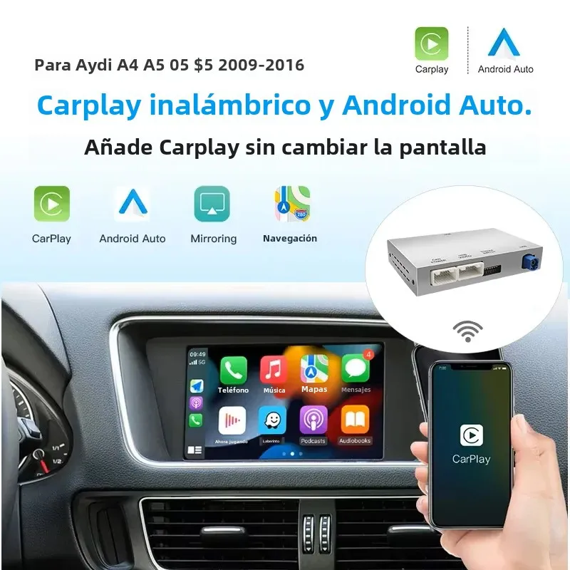Para Audi A4 B8 A5 Q5 S5 2009-2015 inalámbrico CarPlay Android Auto con mmi 3g con interfaz de espejo retrovisor AirPlay Multimedia