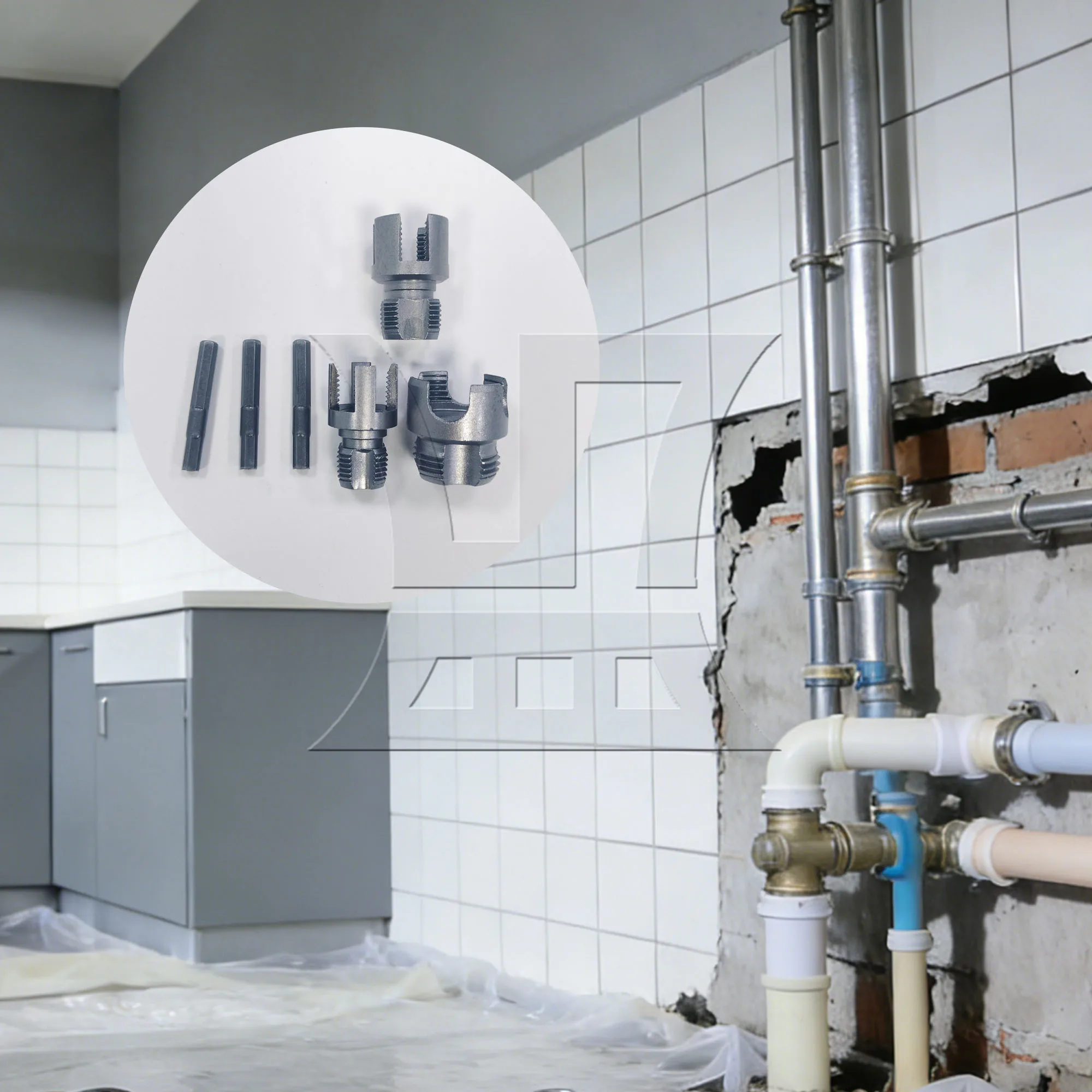 1pc Internal External Pipe Tool Carbon Steel 2/5inch 3/5inch 1inch for Hydroelectric Construction