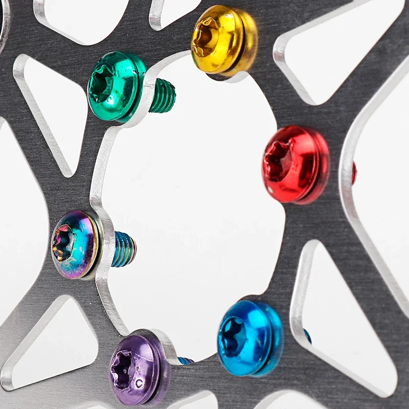 Tornillos de disco de freno para bicicleta de montaña, piezas de 12 piezas, Rotor de colores, accesorios de fijación, T25, M5 x 9MM