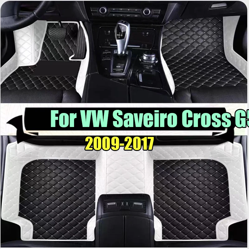 Custom Fit Automotive Car Floor Mats For VW Saveiro Cross G5 5U 2009~2017 Luxury Leather Men Women Full Coverage