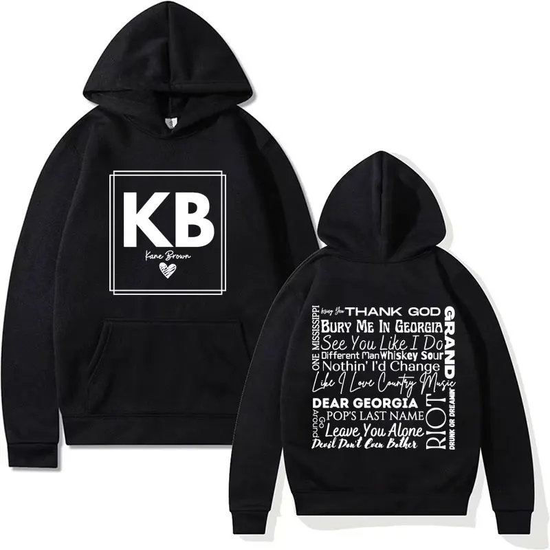 Kane Brown Inspired Black Hoodie Different Man Album Songlist Graphic Sweatshirt Men Women Hip Hop Fashion Autumn/Winter Hoodies