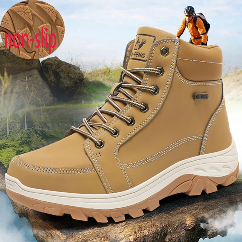 

New Men's And Women's Workwear Shoes With Plush Insulation And High Top Interior For Couples. Mountaineering Sports Shoes And Ou