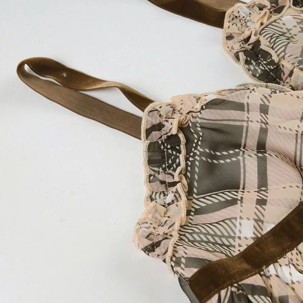 New All-Match Tank Top Loose Polyester Fiber Dresses Crop Patchwork Camisole