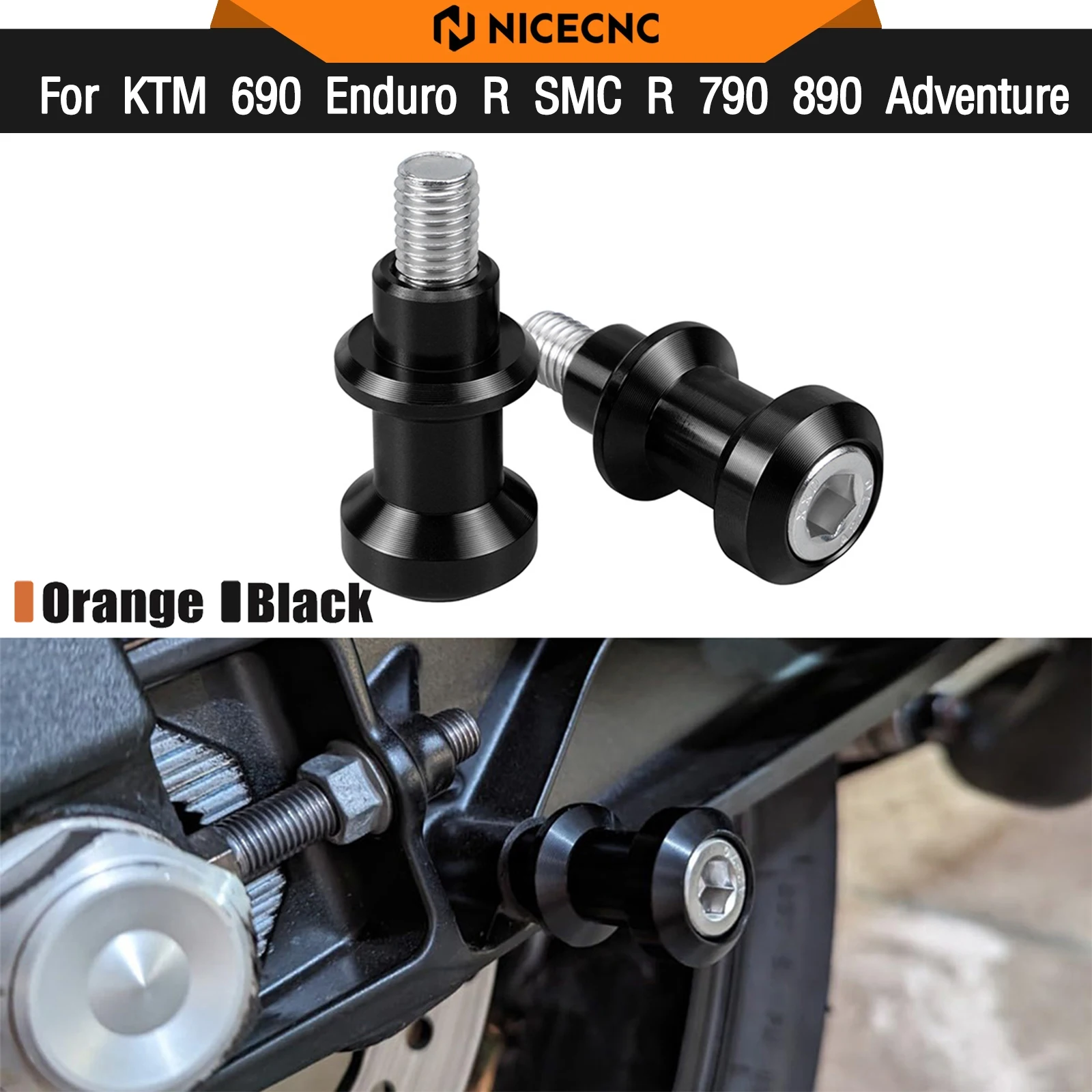 

M10XP1.5 Rear Stand Swingarm Spools For KTM 690 SMC /R ENDURO R Duke 790 890 Duke Adventure/R 250/390 Duke Husqvarna NORDEN 901
