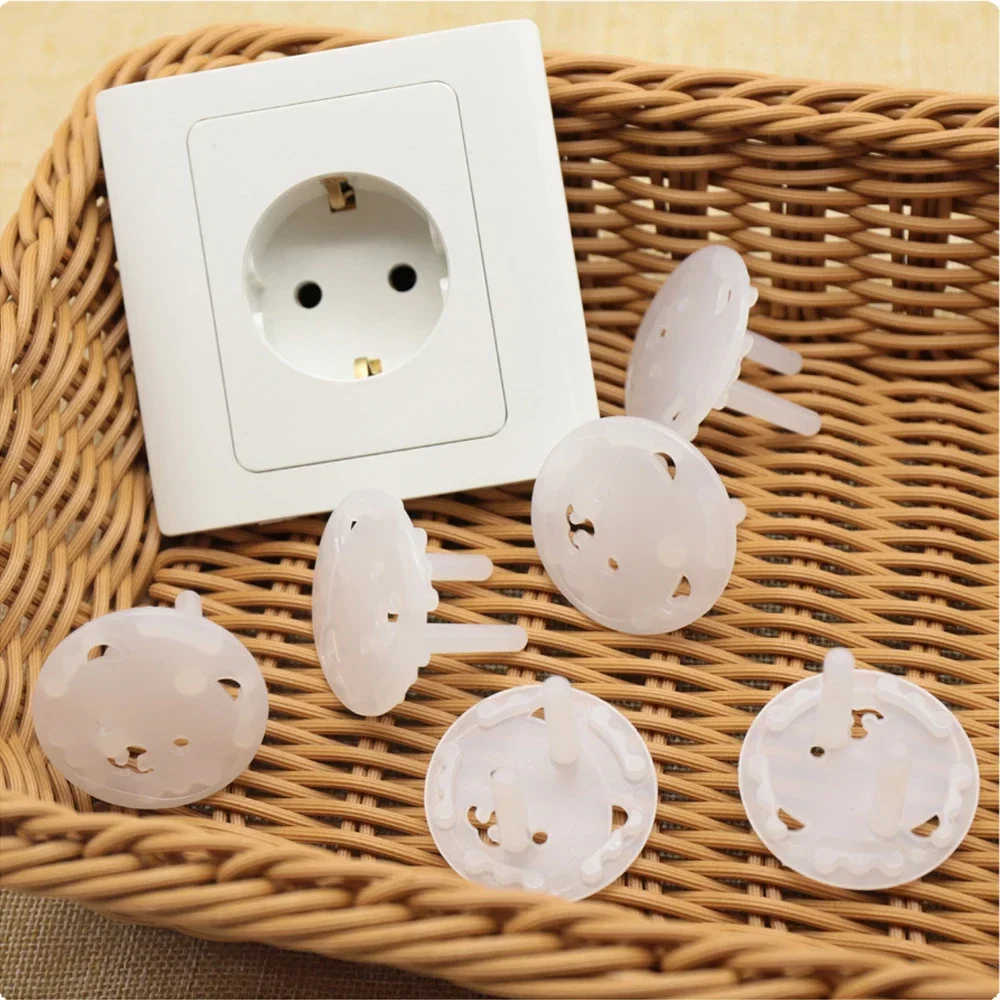 8pcs Safety Electric Socket Outlet Plug Protection for Child Cute Bear Power Socket Cover Plugs Anti Electric Shock Plugs Kids