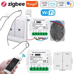 Tuya ZigBee WIFI Smart Curtain Controller Switch RF Module Extensible Curtain on-off Timer For Alexa Google Home Voice Control