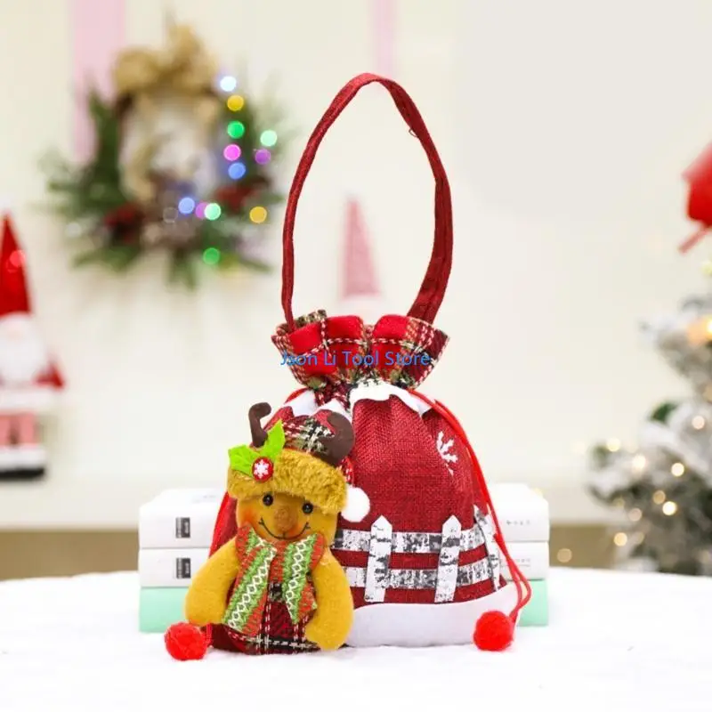 Y08D Bolsas dulces Navidad con dibujos animados Navidad Bear elk Santa Santa Snowman Regalos regalos
