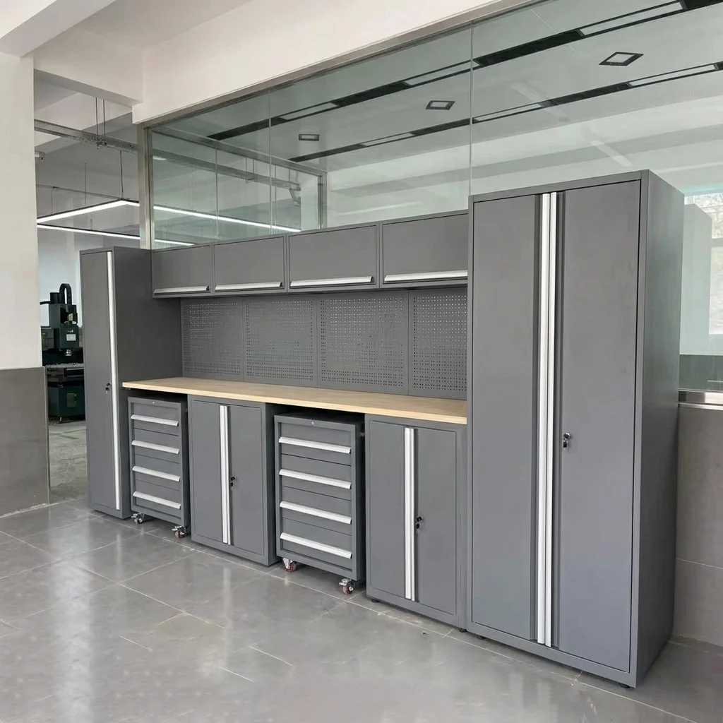 Custom Heavy-Duty Tool Trolley Modular Industrial Rolling Cabinet with Drawers for Workshop Organization Mechanic Repair Pro