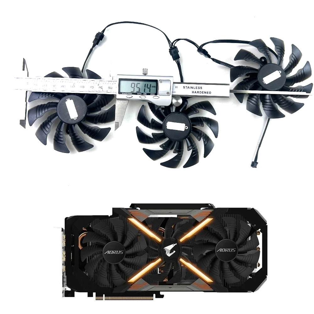 NEW Cooling Fan 95mm 4pin T129215BU GPU FAN For Gigabyte AORUS GTX 1080 TI Xtreme Edition gtx1070 video card fans
